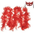 thumbnail image 2 of Bufandas de plumas de pavo de 40 g, boa de Chandelle con máscara para baile, bodas, manualidades, fiestas, decoración de fiestas, 2 yardas, bufanda para mujer, 2 of 8