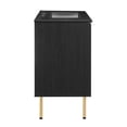 thumbnail image 4 of Modway Chaucer 36" Wood & Rattan Bathroom Vanity with Adjustable Shelf in Black, 4 of 16