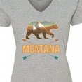 thumbnail image 4 of Inktastic Montana Vacation Bear Silhouette Women's V-Neck T-Shirt, 4 of 5