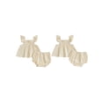 thumbnail image 2 of BemeyourBBs Toddler Baby Girl Summer Clothes Infant Baby Girl Cotton Smocked Outfit Solid Floral Flying Sleeve Ruffle Tank Tops and Shorts Set Little Girls 2 Piece Summer Outfit, 2 of 9