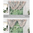 thumbnail image 5 of Waterfall Valances for Windows, Coral Pink Grey Coastal Kitchen Sheer Valance Curtains, Summer Beach Starfish Coral Nautical Rustic Rod Pocket Swag Valances for Living Room, 47.2"x38.5", 2 Panel, 5 of 8