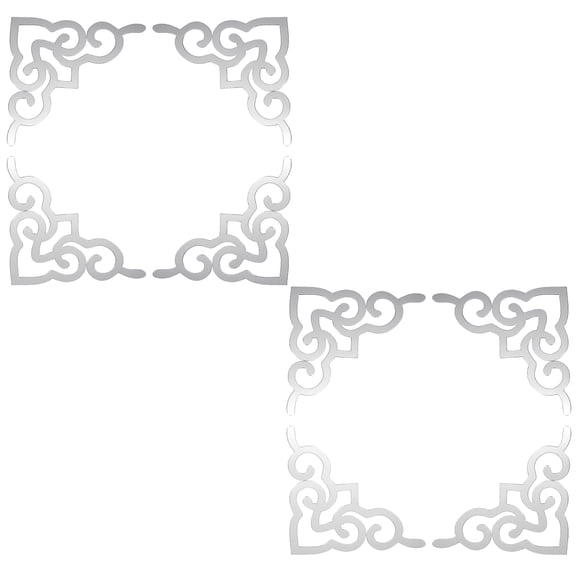 Uxcell 8 Pcs Hollow Mirror Wall Stickers, Acrylic Corner Decor Stickers Self Adhesive Mirror Stickers for Bathroom Living Room Bedroom Ceiling Office Decal (Silver Tone, 3.9 x 3.9")