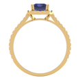 thumbnail image 4 of Solitaire with Accents Engagement Ring for Women - 1.86ct Simulated Tanzanite in 14K Yellow Gold Promise Ring, 4 of 6