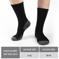 thumbnail image 5 of COOPLUS Men’s Crew Socks 12 Pack Thin Lightweight Flat Knit Black Everyday Work Dress Socks Size 10-13, 5 of 8