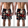 thumbnail image 3 of luoweisi Men's Beach Shorts Quick Dry Swim Trunks with Mesh Lining Santa Claus Motorcycle S, 3 of 5