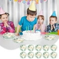 thumbnail image 3 of Hiroekza Happy Birthday Party Tableware Supplies Set 10 - Disposable Tableware for 10 Guests, Includes Plates, Cups, Cutlery & More Green, 3 of 6