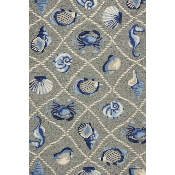 2' x 3' UV-treated Polypropelene Grey Area Rug