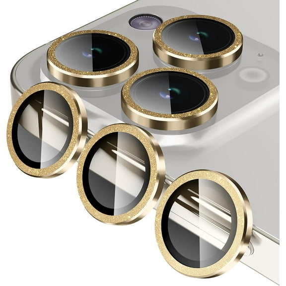 3X2 Pack Compatible for iPhone 15 Pro Max/iPhone 15 Pro Camera Lens Protector 9H Tempered Glass Cover, Drop Protection, Scratch Resistant, Automatic Alignment, Night Shooting Mode