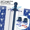 thumbnail image 2 of FIASON 1 Pack 5 FT Blue Stainless Steel Tangle Free Wall-Mounted Flag Pole with Upgraded Bracket, Flag Pole Kit for Outside House, Residential or Commercial for American Flag (Without Flag), 2 of 5