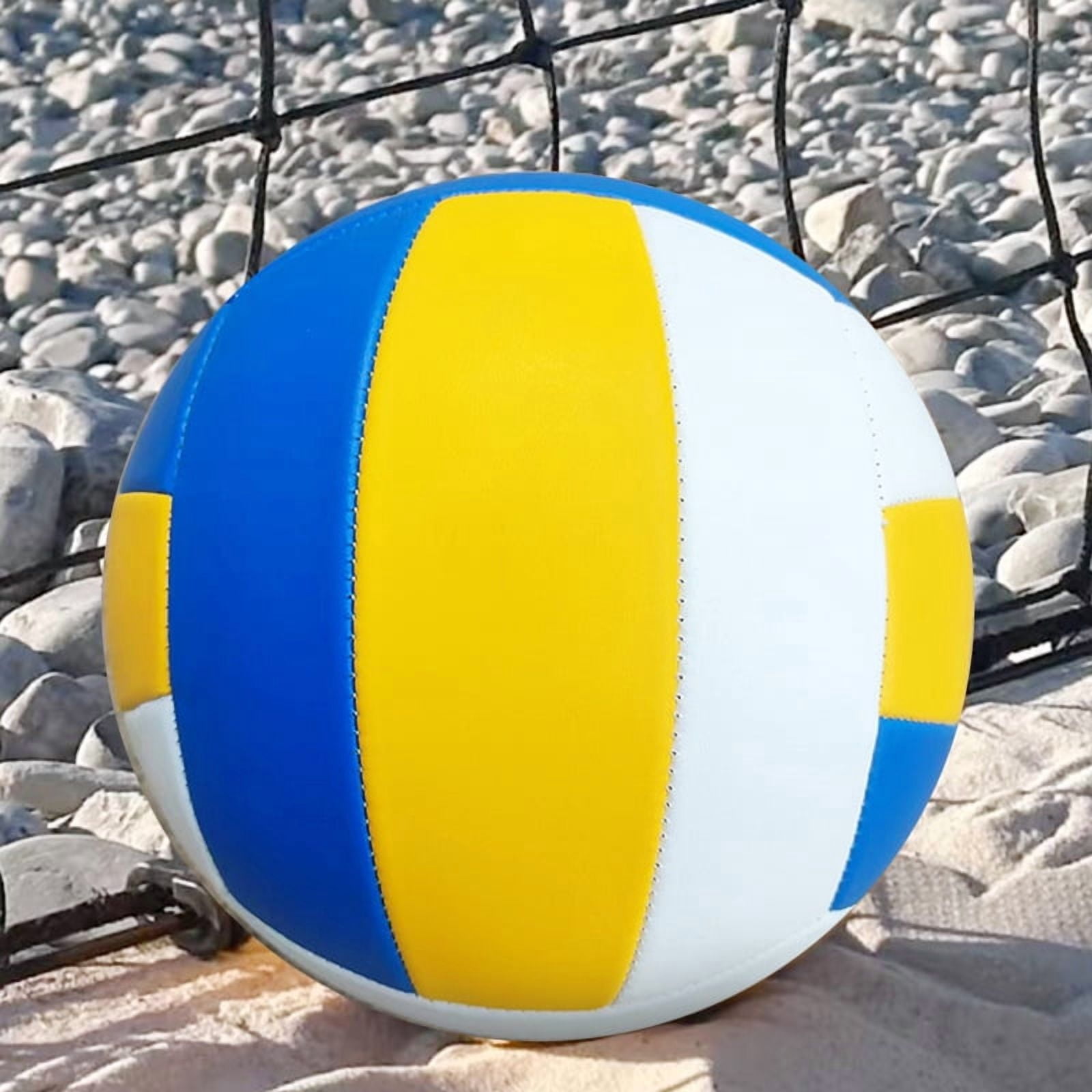 Customized volleyball for the high school entrance exam, in-stock wholesale, machine-sewn PVC, for junior high school competition and training, blue, yellow, white, hard type, size 5 volleyball