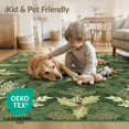 thumbnail image 4 of ODIKA 2'x3' Washable Doormat Green Leaves Boho With Festive Holly Wreath Accents Christmas Flowing Dynamic for Entryway, Kitchen, Laundry Room, Non-Slip, Low Pile, 4 of 7