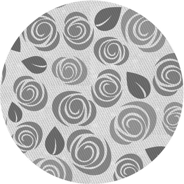 Ahgly Company Tapis de Zone Rond Gris Transitionnel pour Intérieur Lavable à la Machine, 6 Pieds Rond