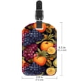 thumbnail image 6 of Square 2Pack PU Leather Fruit Cruise Luggage Tag with Privacy Cover and Name ID Tag for Travel Handbags Backpacks Luggage Tags, 6 of 6