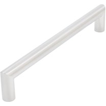 Contemporary Round Cabinet Pull, 160 Millimeters, Zinc Base Material, Satin Nickel by Stone Harbor Hardware