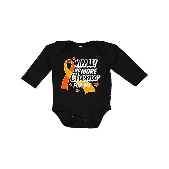 Inktastic Leukemia Awareness Yippee no More Chemo for Me Boys or Girls Long Sleeve Baby Bodysuit