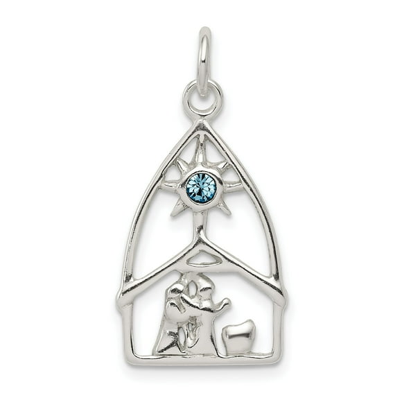Sterling Silver Swarovski Crystal Nativity Charm