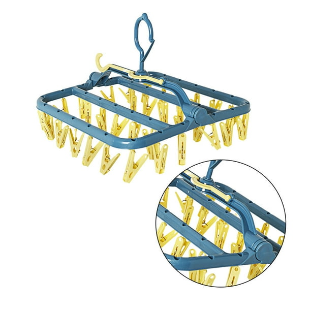 unbranded Colgador Colgante Azul Con Clips Plegables Y Antideslizantes Para Y Organizar Ropa En Casa