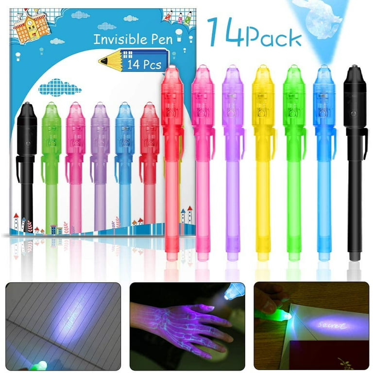 Magic Invisible Ball Ink Pen UV Light Secret Spy Desk Supply