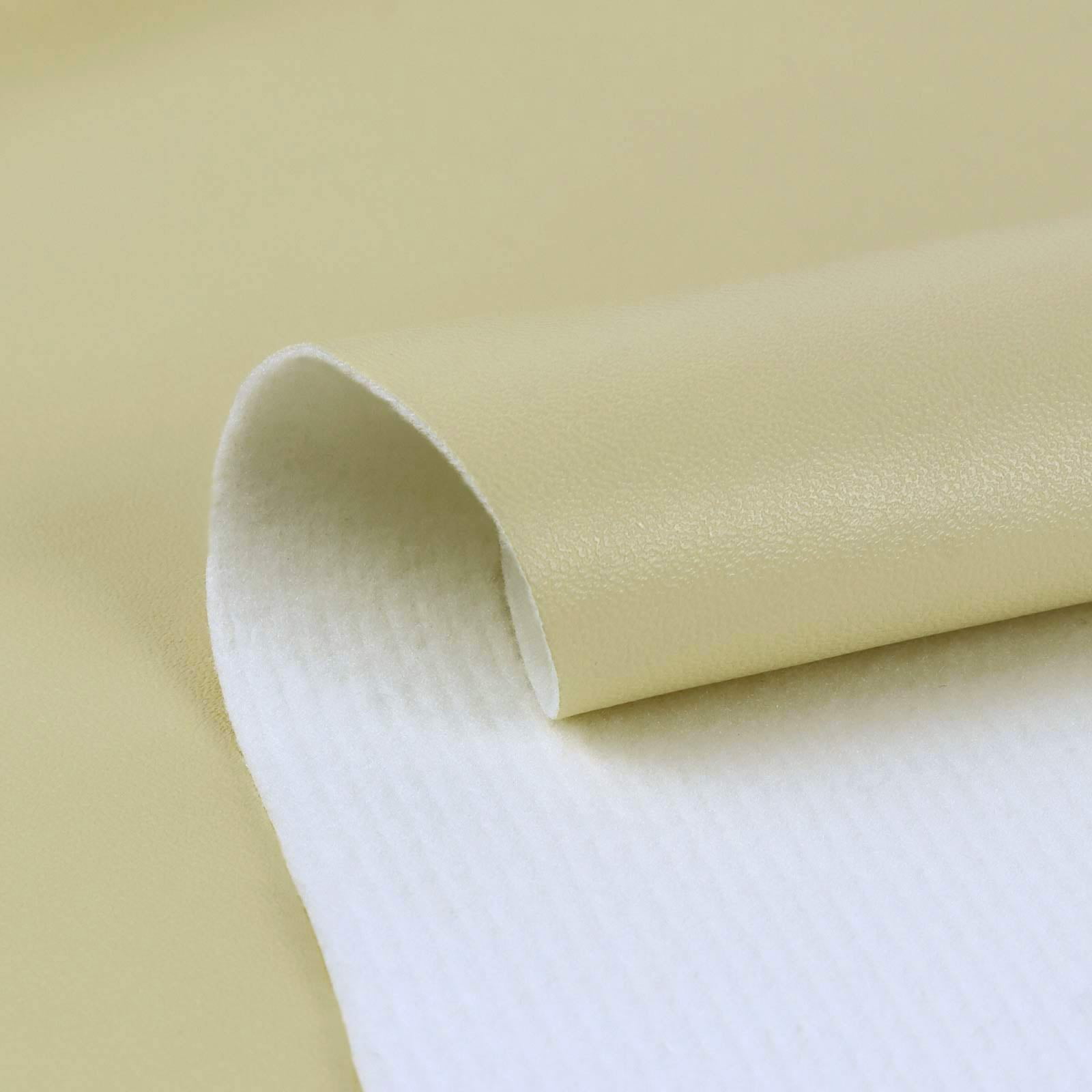 EdgeSeal 54 in Wide Faux Leather Material PU Fabric, Textured, Upholstery Fabric, By the Yard, Beige