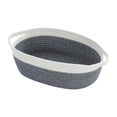 thumbnail image 2 of Cesta de cuerda de algodón, cesta tejida resistente y multiusos para organizar cestas vacías. blanco gris, 2 of 9