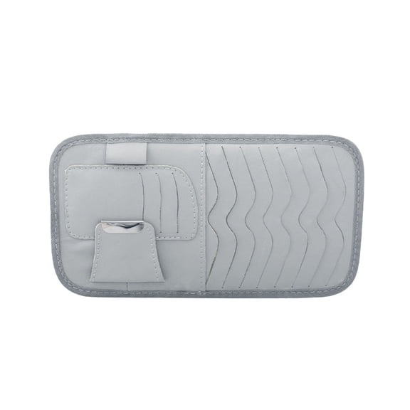 Pavodes Car Sun Visor Storage Pouch Auto Interior Eyeglasses CD Organizer Pocket Cards Holder (Grey)