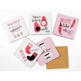 thumbnail image 2 of Inkdotpot Ensemble de 6 sous-Verres à Boisson Faciles à Nettoyer Base en Liège Carrée de 4 Pouces, Réutilisable, Joyeuse Saint-Valentin, 2 of 8