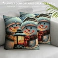 thumbnail image 3 of Orinice Snowmen Lantern Winter Graphic Decorative Throw Pillow Cover for Home Sofa, Christmas Winter Pillow Case, 1PC 24x24in, 3 of 5