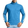 thumbnail image 2 of Fanshiluo Men's Stand Collar Full-Zip Track Jacket, Raglan Sleeve Athletic Jacket with Contrast Side Stripes and Pockets for Men,L,Big and Tall Men, 2 of 8