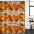 thumbnail image 2 of Fall Shower Curtain, Waterproof Shower Curtains for Bathroom, Thanksgiving Pumpkins Maple Leaf Vintage Washable Fabric Bathtub Curtain Set Bath Decor with 12 Hooks Extra Long 72"x96", 2 of 8