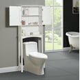 thumbnail image 2 of Bathroom Above Toilet Cabinet, White MDF Storage Cabinet, Bathroom Storage Space Saver with Adjustable Shelf & Double Door Cabinet, Over The Toilet Storage for Bathroom, K3780, 2 of 11