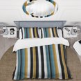 thumbnail image 2 of Designart "Classic Pinstripes In Green And Gold" Striped Bedding Covert Set - Modern & Contemporary Bed Set With 2 Shams, 2 of 5