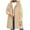Khaki, variant on Women's Plus-Size Winter Coat with Plush Lining, Hooded Button Front Jacket, Oversized Long Outerwear for Cold Weather