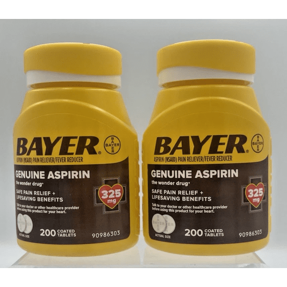 Bayer Aspirin Pain Reliever/ Fever Reducer, 200-Count Coated Tablets