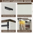 thumbnail image 5 of ChVans 73''H Armoire Wardrobe Closet with Sensor Light and 4 Drawers, Farmhouse Bedroom Armoire Cabinet with Hanging Rod, Wooden Wardrobe Cabinet with folding sliding barn door for Bedroom, 5 of 9