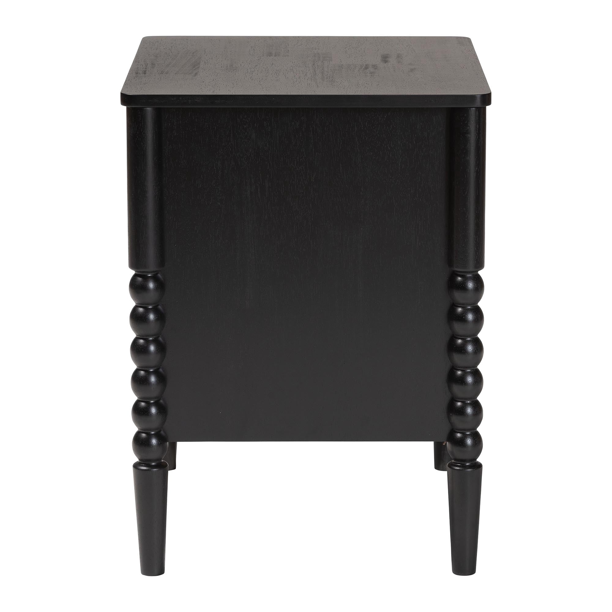Baxton Studio Lucera Mid-Century Nightstand, 2-Drawer, Black