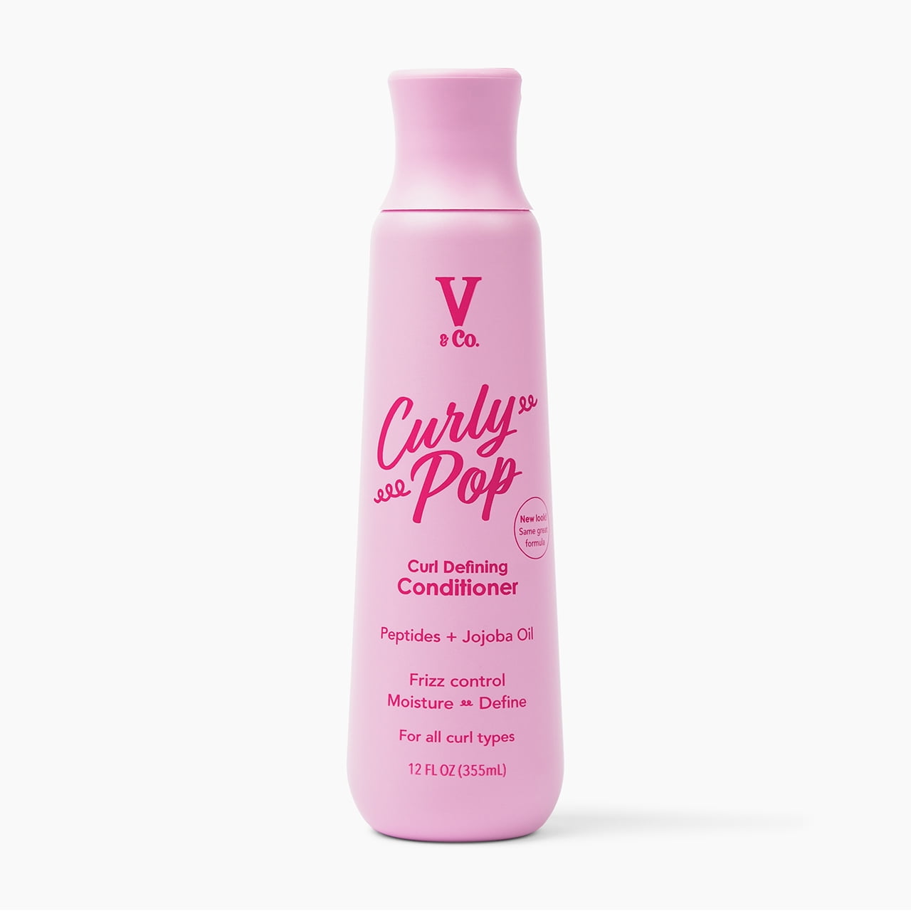 V&Co. Beauty Curly Pop Curl Defining Conditioner with Peptide Technology, 12 fl oz, Squeeze Bottle