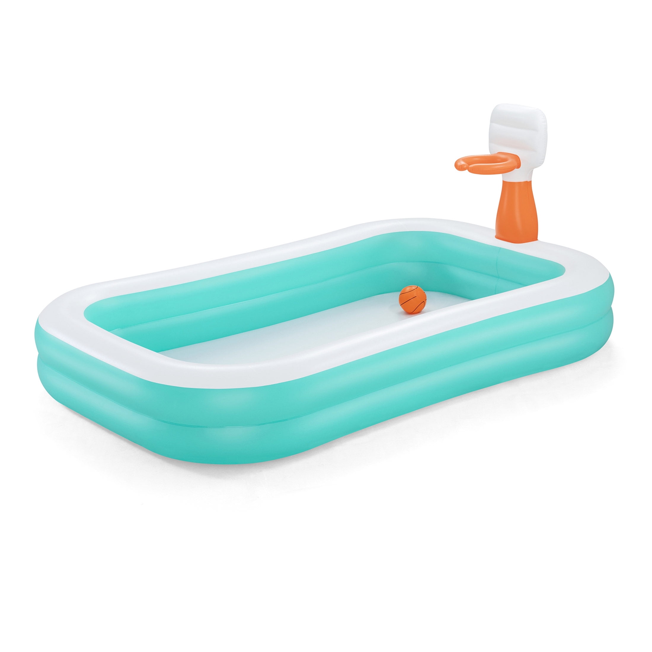 H2OGO! Inflatable Family Pool, Dunk'n Splash 8'3" x 66" x 40" Pool with Basketball Game