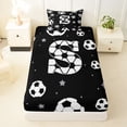 thumbnail image 3 of Erosebridal Initial Alphabet S Twin Sheet Sets,Ball Sport Games Theme Kids Bedding For Football Boys 3 Pieces, 3 of 6