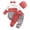 Watermelon Red, variant on Ulanda Newborn Baby Girl Clothes Infant Fall Winter Outfits for Girls Clothing Set, Color Block Ribbed Outfit, Ruffle Long Sleeve Bodysuit, Matching Hat and Bow Headband (Watermelon Red, 6-9 Months)