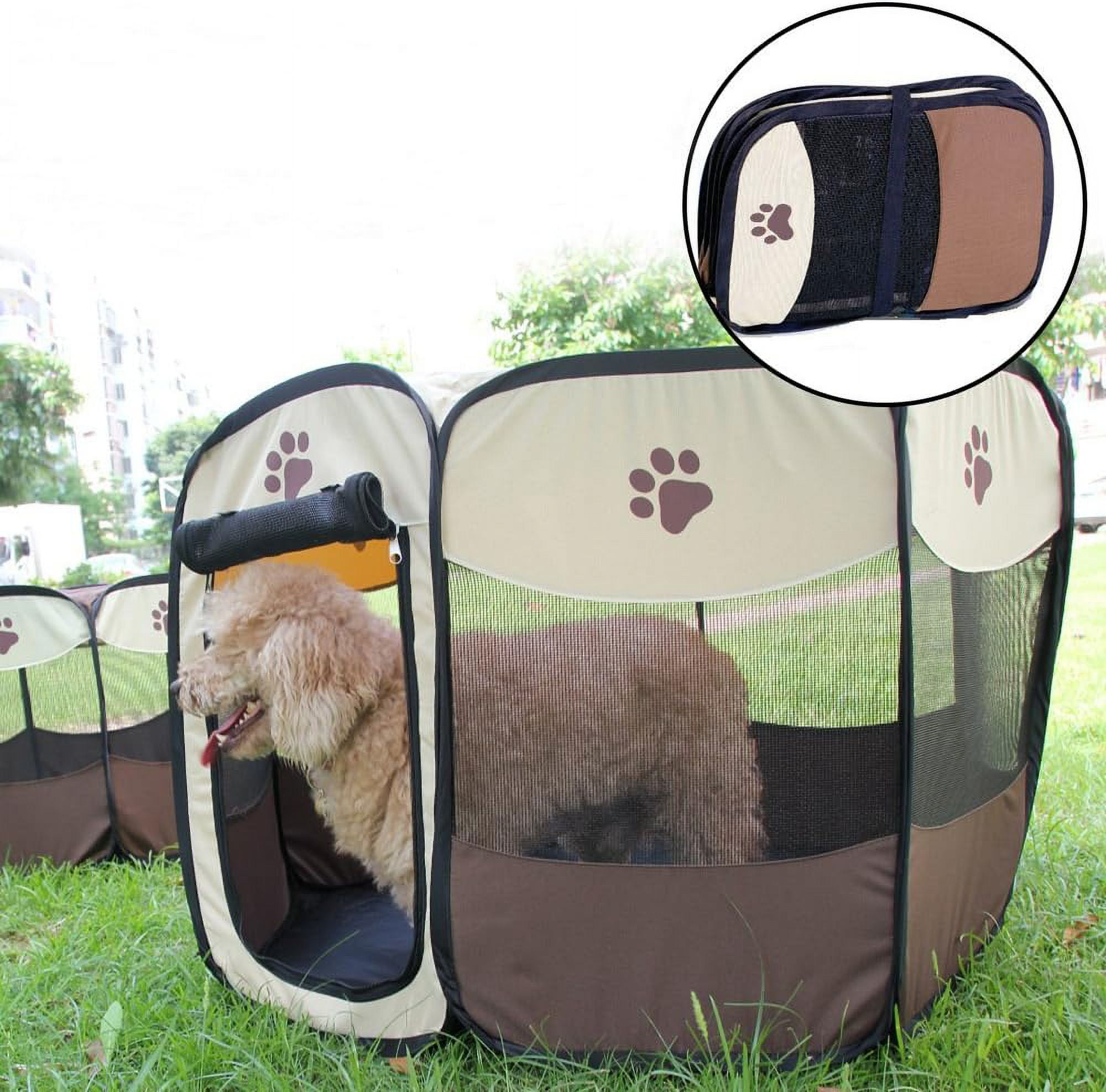 Portable Pet Playpen, Dog/Cat Playpen Foldable Pet Exercise Pen Tents Dog Kennel House Playground for Indoor Outdoor Travel Camping Use,30"x30"x18"