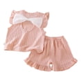 thumbnail image 4 of Ccpelsie Girls Summer Outfits Cute Sleeveless Top High Waisted Short Sets with Pockets Toddler Girl Clothes Pink,1-2 Years, 4 of 5