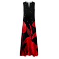 thumbnail image 4 of Baqcunre Maxi Dresses for Women 2024 Women's Spring And Autumn Printed V Neck Skirt with Large Swing Skirt Dresses for Women 2024 Summer Dresses for Women 2024 Womens Dresses Red 2XL(Hot), 4 of 4