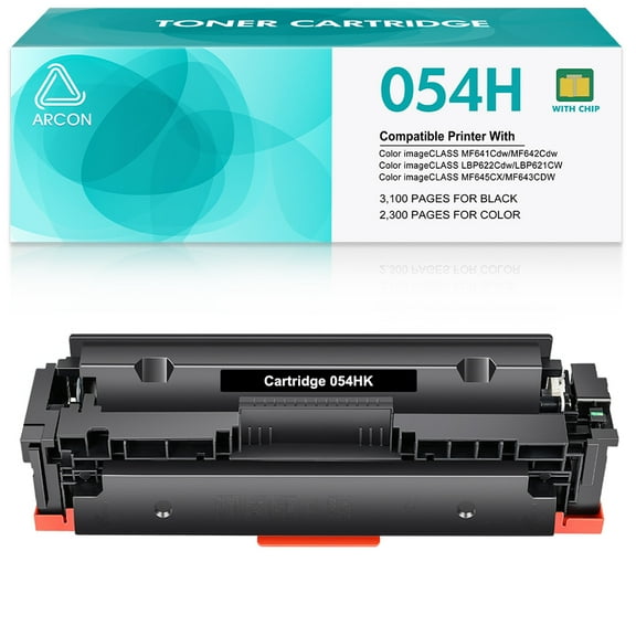 054 054H 1-Pack Compatible Black Toner for Canon Cartridge 054 Color ImageCLASS MF644Cdw MF642Cdw MF641Cw LBP622Cdw MF640C