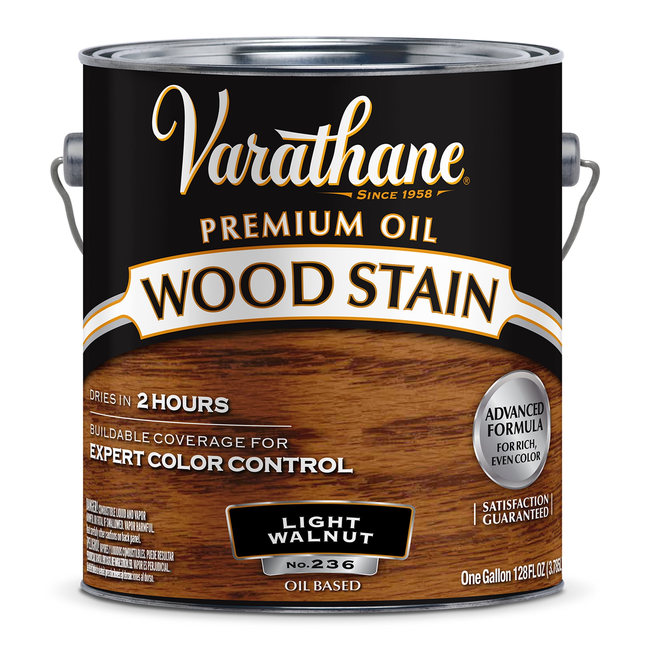 2 Pack, Light Walnut, Low VOC, Varathane Premium Oil-Based Interior Wood Stain-252653, Gallon