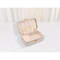 thumbnail image 6 of REGALWOVEN PU Leather Jewelry Box for Women, Single Layer Jewelry Organizer with Snap Closure Champagne Gold, 6 of 7