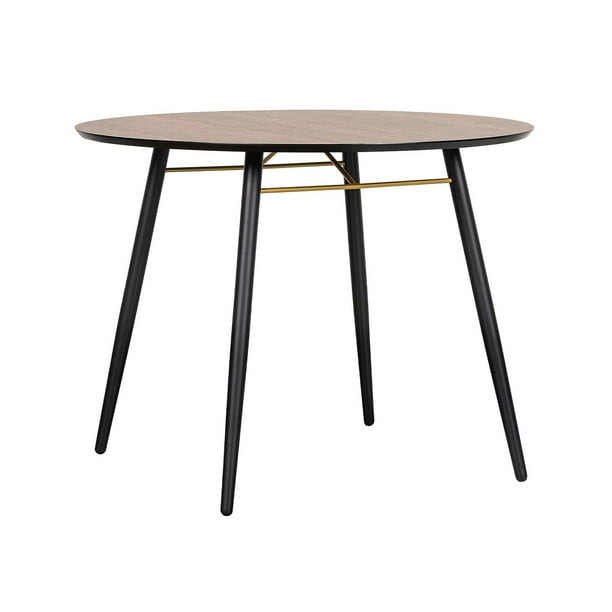Mesa Comedor Redonda Onno 100cm Mundo In Desayunador Moderno Onno Nogal