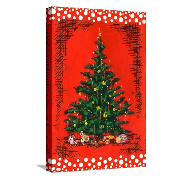 Art.com Xmas Tree Stretched Canvas Print Wall Art by Nicholas Biscardi, 12" x 18"