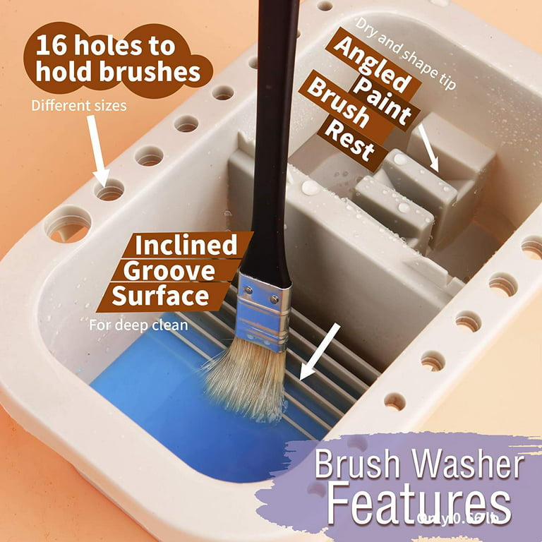 Painting Brush Cleaning Bucket, Multiple Sizes, Stainless Steel, Sealed  Portable Pen-washing Device, Drying Holders, Oil Paint Sketching Kit 
