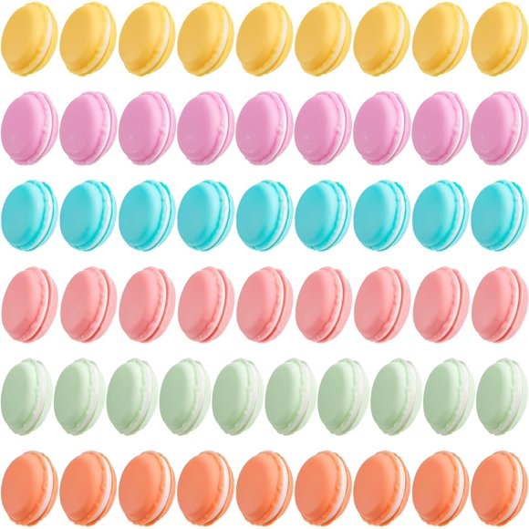 GFDYREE 54 Pack Mini Boîtes de Rangement Macaron, Boîtes de Rangement pour Bijoux Macaron Mignonnes Boîtes à Pilules Macaron, Conteneurs Colorés en Forme de Macaron Boîtes à Bibelots pour Boucles d'Oreilles, Collier, Pilule, Voyage