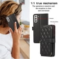 thumbnail image 4 of YEYKX Funda Tipo Billetera para Samsung Galaxy S21+ 5G 6,7 Pulgadas con Correa para Muñeca/hombro, 9 Ranuras para Tarjetas, Monedero con Cierre, Soporte de Cuero de Lujo, Funda Cell Phone a Cuadros, 4 of 10